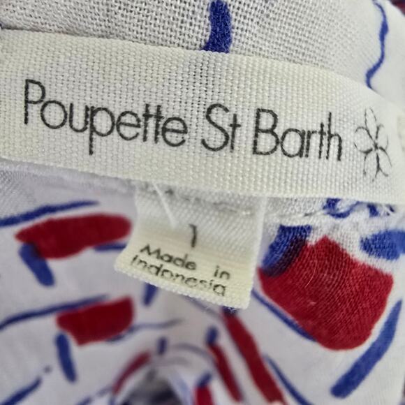 Poupette St Barth Kim White/Red Short Romper Jumpsuit Size‎ 1/Small - Picture 8 of 10